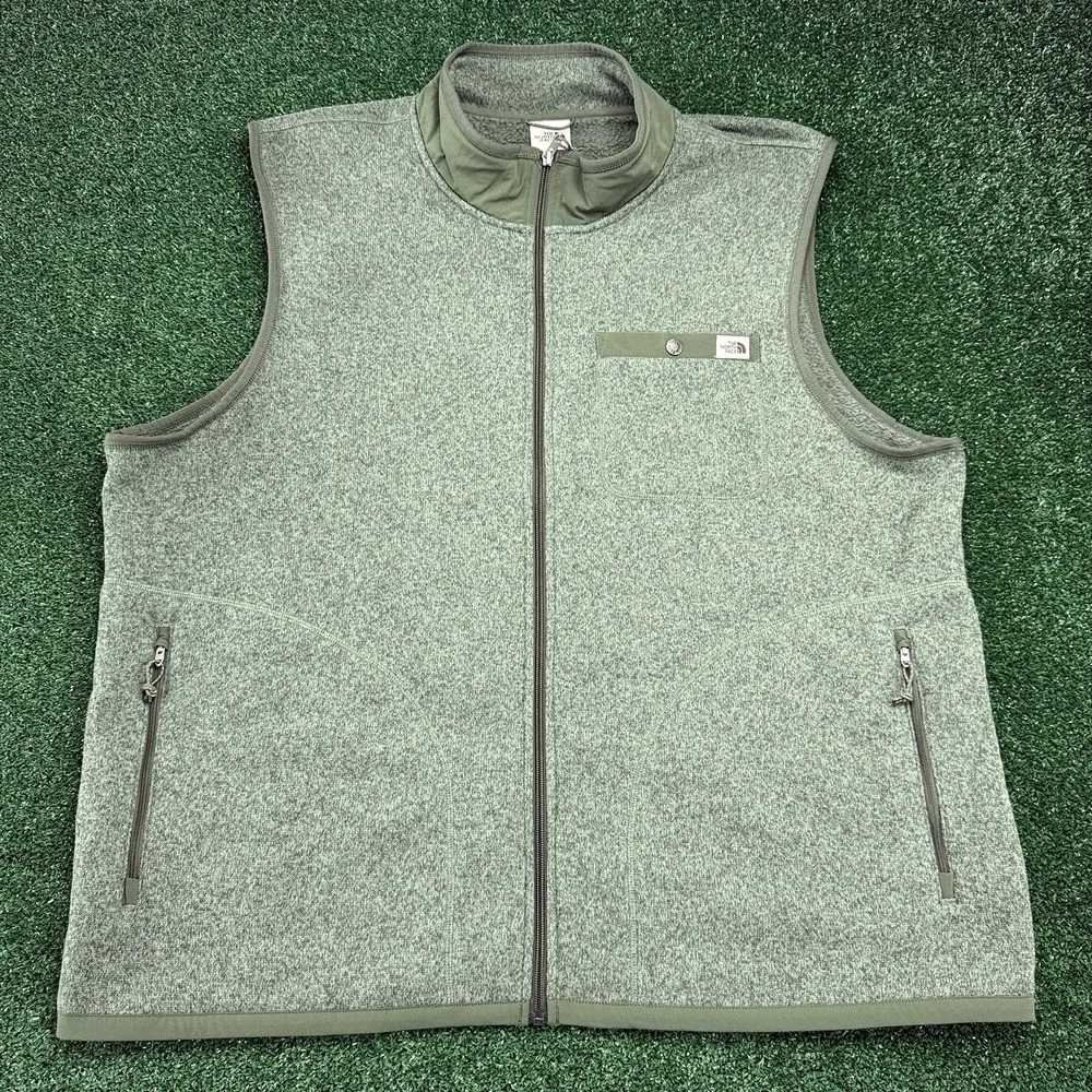 The North Face Men's Vest Jacket Size 3XL XXXL Green Fleece